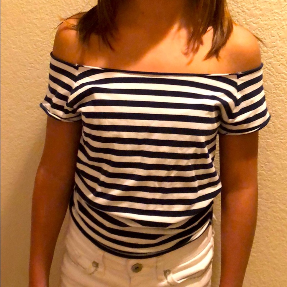 Off the shoulder stripped top